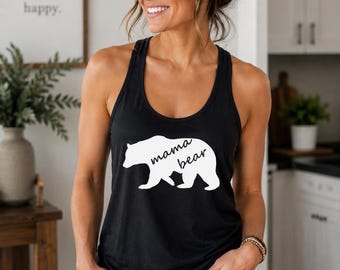 Mama Bear #3 Tank Top, Mom Shirt, Mothers Day Gift, Mama Shirt, Mom Life Racerback Tank, New Mom Gift, Birthday Gift For Mom