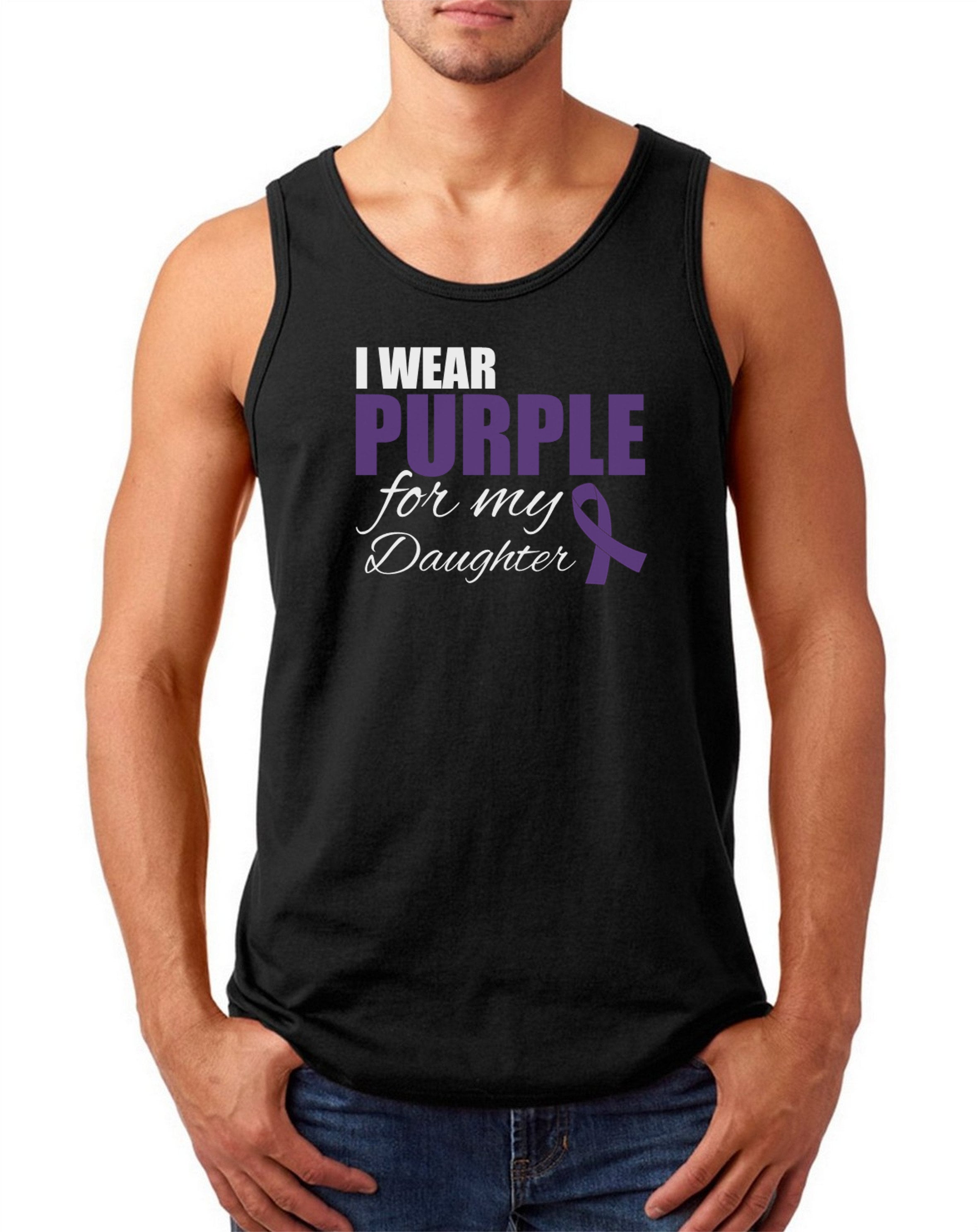 Mental Health Awareness Support Purple Ribbon T-Shirt Men's Tank Top Pancreatic Cancer Epilepsy I Wear Purple For My Daughter T Shirt