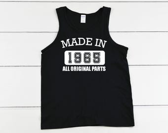 Mens Tank Top - Made in 1965 All Original Parts Shirt Men's Tank Top, Vintage Birthday Gift, 1965 Birthday Shirt, Funny Gift for Him, Retro