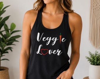 Veggie Lover Tank, Vegan Lifestyle Apparel, Vegetarian Fashion, Plant Based Clothing, Animal Friendly Gift, Cruelty Free