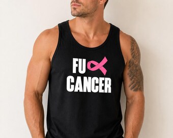 FU Cancer Tank Top, Pink Ribbon Shirt, Fighter Gift, Survivor Apparel, Awareness Support