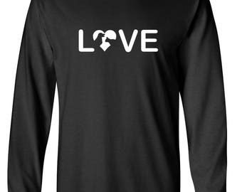 Long Sleeve - Love Dog & Cat T-Shirt - Funny Tee - Pet Lovers Shirt - Birthday Gift - Rescue Mom Dad - Bday Present