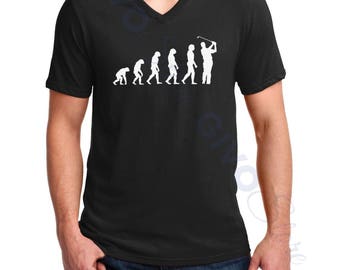 Men's V-neck - Evolution Golf T Shirt - Funny Golfing Tee - Sport T-Shirt - Golfer Humor - Gift Ideas