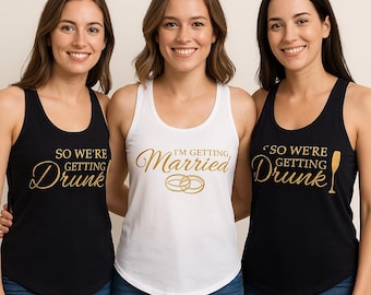 Bride Squad Tank Top, Bachelorette Party Shirts, Womens Racerback Tanks, Bridesmaid Gift Tops, I’m Getting Married Tank, Bridal Party Outfit