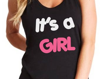 Tank Top - It's a Girl - Baby Loading Shirt - Pregnancy T-Shirt - Pregnancy Announcement - Gender Pregnancy Reveal - New Baby Tee - Mom Gift