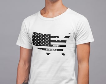 NEW Army Veteran Shirt, US Military Tee, Navy Marines USAF Shirt, Patriotic Veterans Day Gift, American Soldier Tee, Holiday Tee, Pride