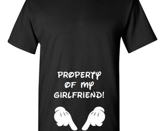 Property Of My Girlfriend T-Shirt Valentine's Day Gift Shirt Birthday Anniversary S-3XL