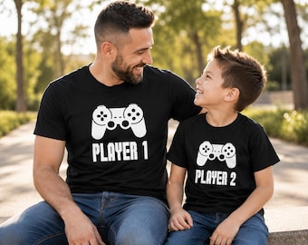 Player 1 Player 2 Matching Shirts, Father Son Gaming Shirt Set, Gamer Dad Gift, Fathers Day Shirt, Daddy And Me Outfit