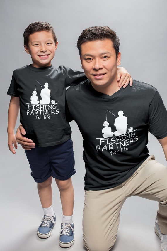 Fishing Partners for Life Shirts Matching SET Father & Son Father