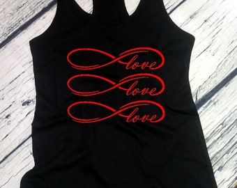 Ladies Tank Top, LOVE T-Shirt, Romantic Gift Idea, Valentine’s Day Tee, Anniversary, Funny Custom Shirt, Racerback