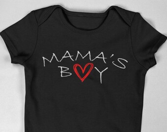 Mama's Boy Bodysuit - Love Outfit - Fine Jersey Infant, Boys, Girls, Baby size NB 6M 12M 18M Valentine's Day