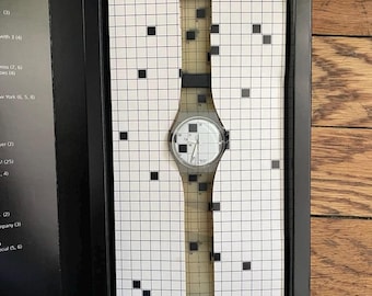 Swatch Graph Grid Watch | Black & White Design | Modern Art-Inspired | In Original Box | Unisex Retro Gift | Good Condition