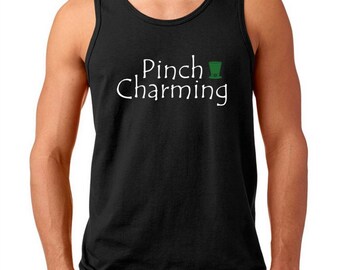 Men's Tank Top - Pinch Charming - Saint Patrick's Day Shirt, Party, Irish Hat, Leprechaun T-Shirt, St Paddy Shirt, Lucky Shirt