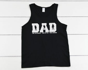 Dad The Veteran Tank Top, The Myth The Legend Shirt, Gift For Dad, Fathers Day Tank, Veterans Day Shirt, Birthday Gift, US Military Dad