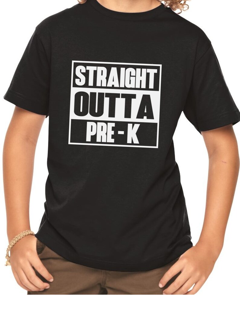 Straight Outta Pre K Shirt, Toddler Graduation Tee, Last Day School Outfit, Preschool Graduate Shirt, Kids Graduation Gift, Back To School image 3