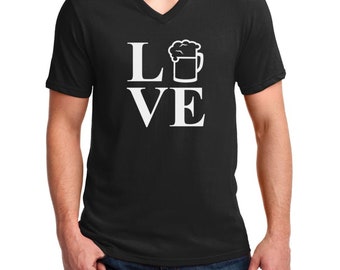 V-neck Men's - Love Beer Shirt - Oktoberfest Tee - German Bier Lover - Festival T-Shirt - Oktoberfest 2022 - Drinking Tee - Party Tee