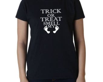 Ladies Trick Or Treat Shirt, Funny Halloween Tee, Costume Shirt, Short Sleeve, Fall Shirt, Halloween Humor, Womens Halloween Shirt, Party