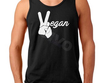 Men's Tank Top - Vegan T Shirt - Veganism Tee - Love For The Animals T-Shirt - Pet Lovers - Veggie - No Kill Animal