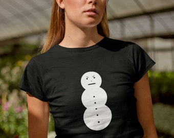 Women’s Angry Snowman Shirt, Funny Christmas Tee, Winter Holiday Top, Sarcastic Snowman Graphic, X-mas Gift For Her, Cold Weather Outfit