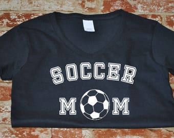 V-neck Soccer Mom Shirt Women's Team Supporter Goal Mama Mother's Day Gift Idea