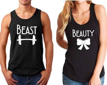 Tank Top - Beast & Beauty, Couple Shirts, Funny Matching T-Shirts, Valentine's Day, LOVE, Anniversary Tees, Soul Mate SET Shirt