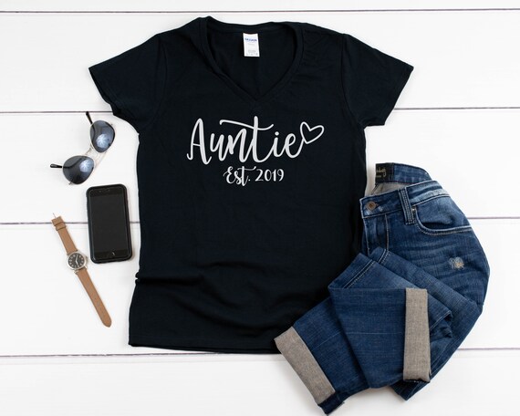 Womens Auntie Established Est. 2019 Heart T-Shirt Mothers Day Gift Womens Auntie Established Est. 2019 Heart T-Shirt Mothers Day Gift