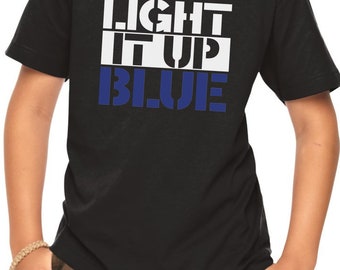 Youth Kids - Light It Up Blue Shirt- Autism Kid T-Shirt - Autism Awareness T-Shirt - Autism Society Support Tee - Autistic Gift - Boy Girl