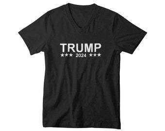 Mens V-neck - Trump 2024 T Shirt, US Presidential Election, Donald Trump, Republican Gift Tee, Support Trump T-Shirt, Take America Back