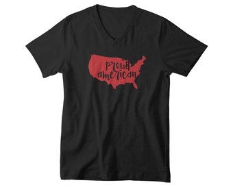 Mens V-neck - Liberty & Justice For All Proud American T Shirt, Patriotic Shirt, Liberal Shirt, Activist, American Flag, 4th Of July