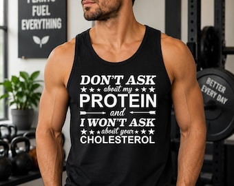 Funny Vegan Tank Top, Plant Based Gym Shirt, Vegetarian Muscle Tee, Protein Joke Tank, Vegan Fitness Gift