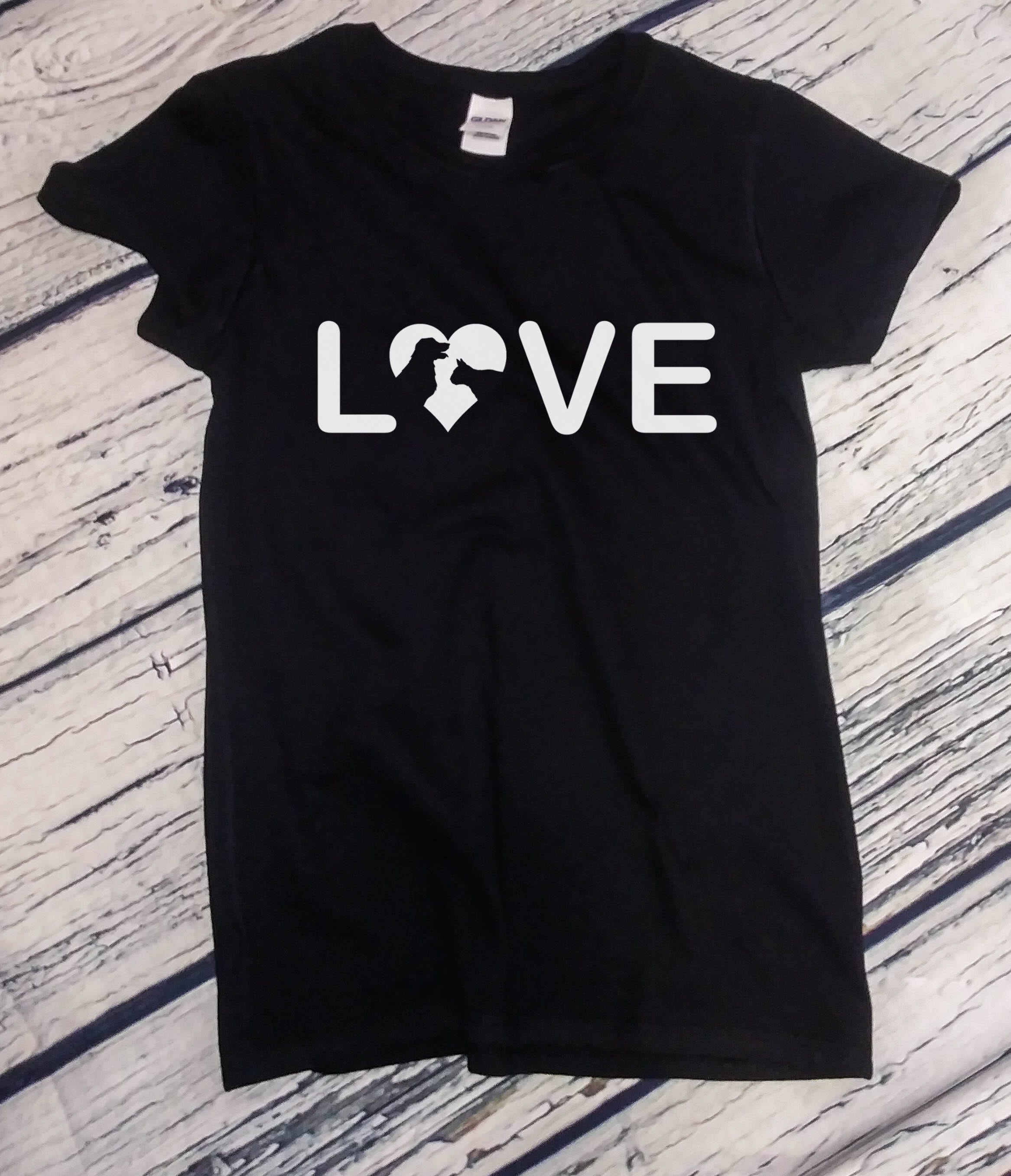 Ladies Love Dog & Cat TShirt Funny Tee Pet Lovers Shirt Etsy