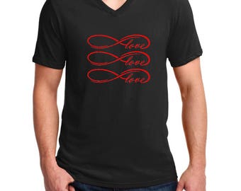 V-neck Men's - LOVE T-Shirt, Romantic Gift Idea, Valentine’s Day Tee, Anniversary, Funny Shirt