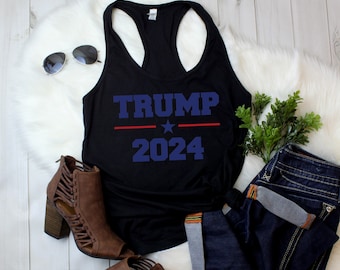 Womens Tank Top - Trump 2024 #2 Shirt, US Presidential Election, Donald Trump, Republican Gift Tee, Support Trump T-Shirt, Take America Back
