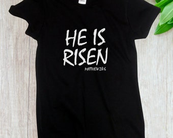 Womens -  He Is Risen - Shirt, Christian T-Shirt, Religious Tee, Jesus Gift, Easter Outfits, Bible