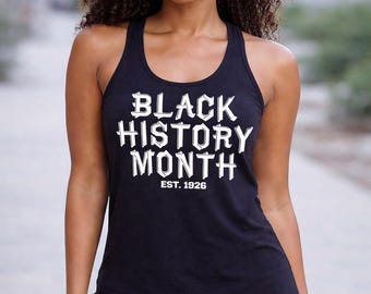 Black History Month Tank, Womens Racerback Shirt, Next Level 1533, Civil Rights Tee, Justice Freedom Top, Handmade HTV Vinyl