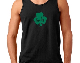 Men's Tank Top - Lucky #2 Green Clover - Saint Patrick's Day Shirt, Irish Shamrock T-Shirt, St. Patricks Day Shirt