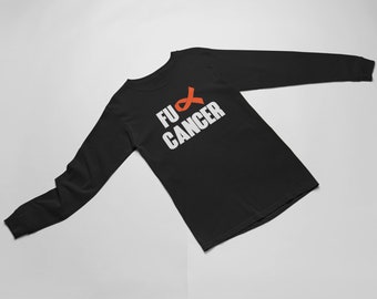 Long Sleeve  - FU Cancer T Shirt - Leukemia Awareness, Cancer Awareness, Cancer Shirt, Leukemia Gift, Awareness Ribbon, Cancer T Shirt