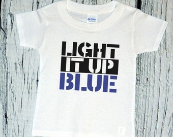 Toddler Light It Up Blue Shirt, Autism Awareness Tee, Kids Autistic Support Top, Charity Event Shirt, CPSIA Compliant Classic Cotton Tee