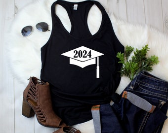 Womens Tank Top - 2024 Graduate T Shirt, Senior Shirt, Graduation Shirts, Class of 2024, Future Looks Brigh, New Beginnings