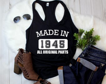 Made in 1945 Tank Top: Vintage Retro Birthday Gift