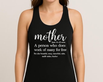 Mother Definition Tank Top, Funny Mom Shirt, Women’s Racerback Tank, Cute Mom Gift, Mother’s Day Top, Mom Life, Gift for Mom, Cute Tank