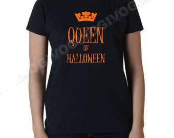 Queen Of Halloween Shirt, Funny Halloween Tee, Costume Shirt, Crown Shirt, Womens Halloween, Halloween Humor, Fall Shirt, Party Tee