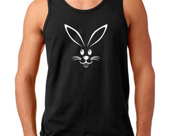 Men's Tank Top - Bunny Face - Funny T-Shirt, Holiday Humor Tee, Gift, Mens Easter Outfits