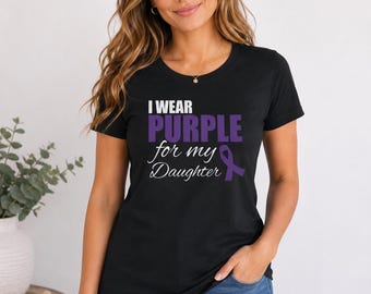 I Wear Purple For My Daughter Shirt, Epilepsy Awareness Tee, Support Ribbon Gift