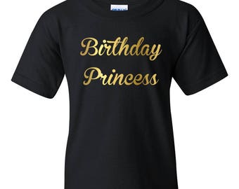 Birthday Princess T Shirt - Gift for Daughter - Present For Sister - Sis Girl Tee - Bday Birthday T-Shirt - Little Girl - Youth Sizes