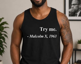 Malcolm X Tank Top, Civil Rights Shirt, Black History Gift, Activist Apparel