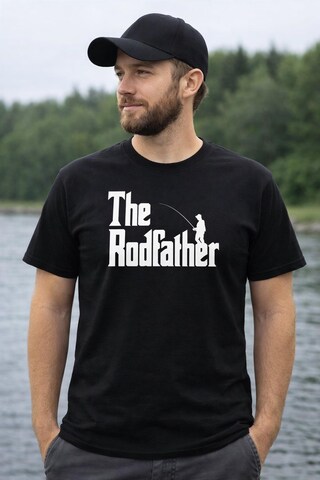 Maglietta The Rodfather – Pesca Divertente – Uomo – Cotone – Verde Kaki – Taglia XL – Regalo Per Pescatori