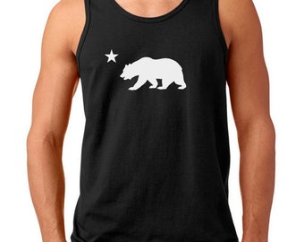 California Republic Tank Top, California Bear Shirt, State Flag Tank, Cali Bear Logo Shirt, West Coast Shirt, California Star Graphic Tee
