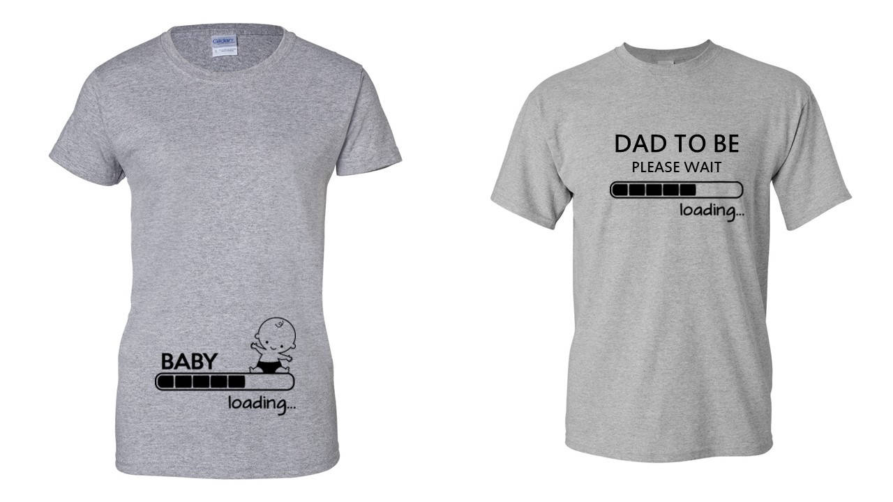 Pregnancy Funny Couple TShirts Baby Loading Dad To Be T Shirt