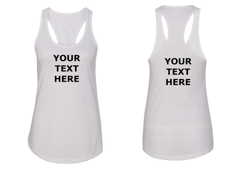 Women's Tank Top Custom Tshirt Front & Back Etsy